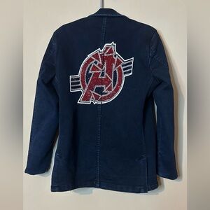 Tippy jeans Kids Blue denim Jacket with a team logo bedazzled girls sz6